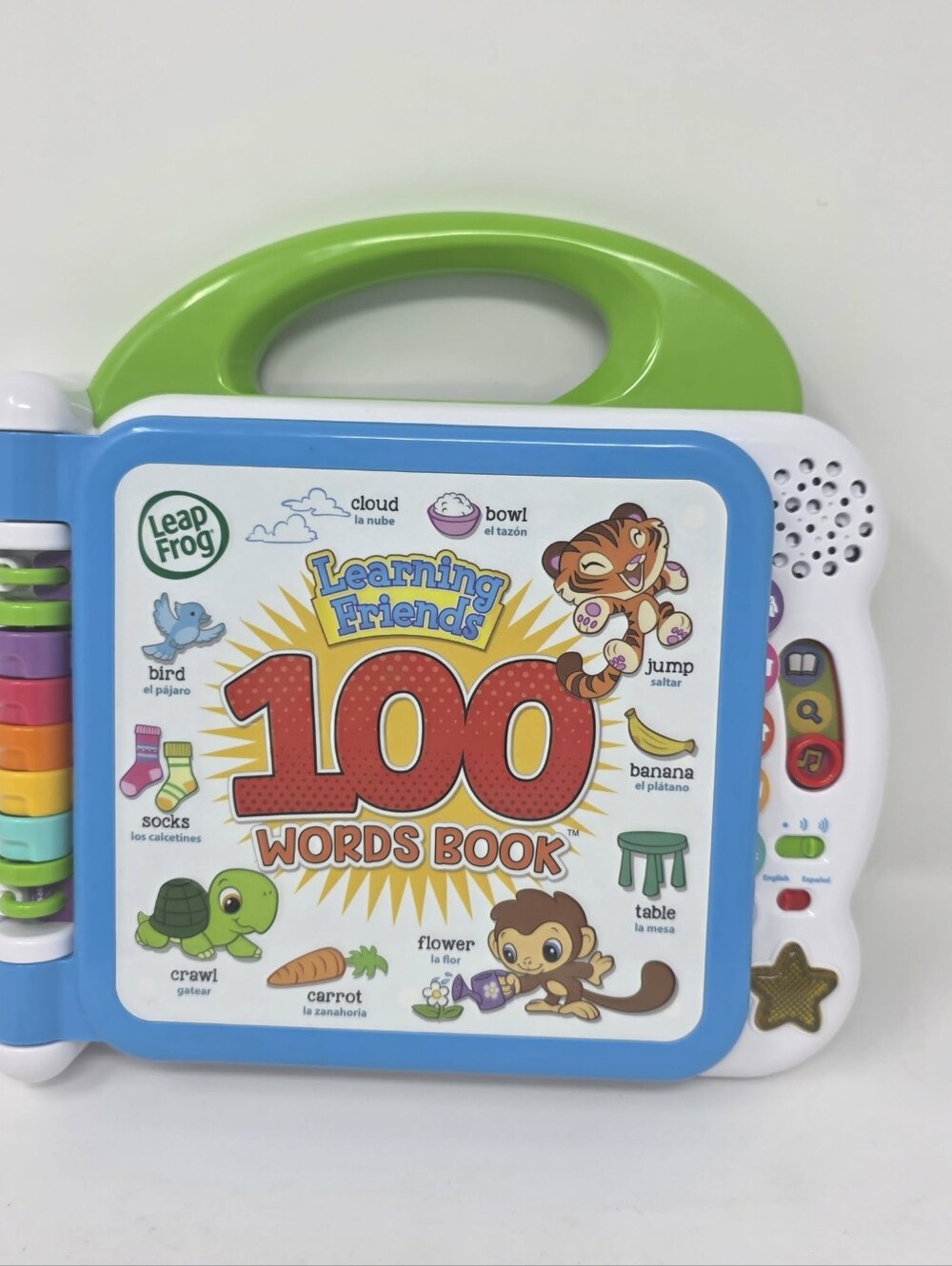 Leap Frog Learning Friends 100 Words Electronic Book English & Spanish Works